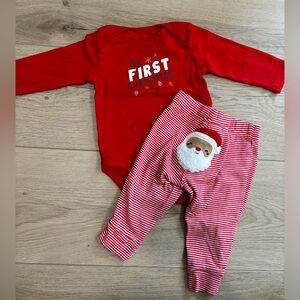 Carter’s My First Christmas 2-piece set size 6 months
